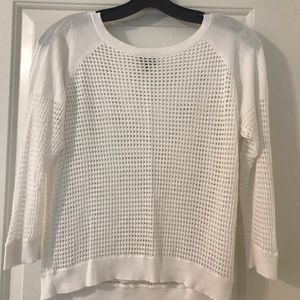 Express waffle knit white sweater
